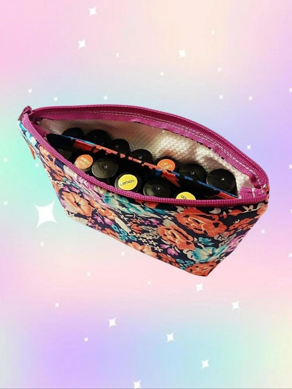 Floral Essential Oil Bag - Makeup Bag